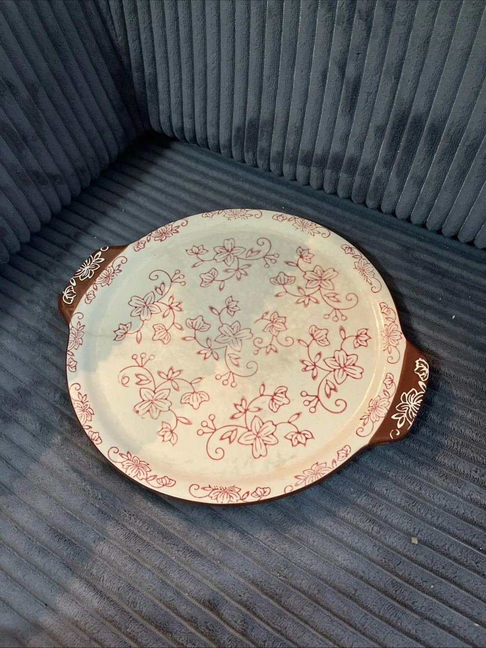 Temp-Tations Lid-it Floral Lace Cranberry Red/Cream Cover, Trivet, & Serve Tray